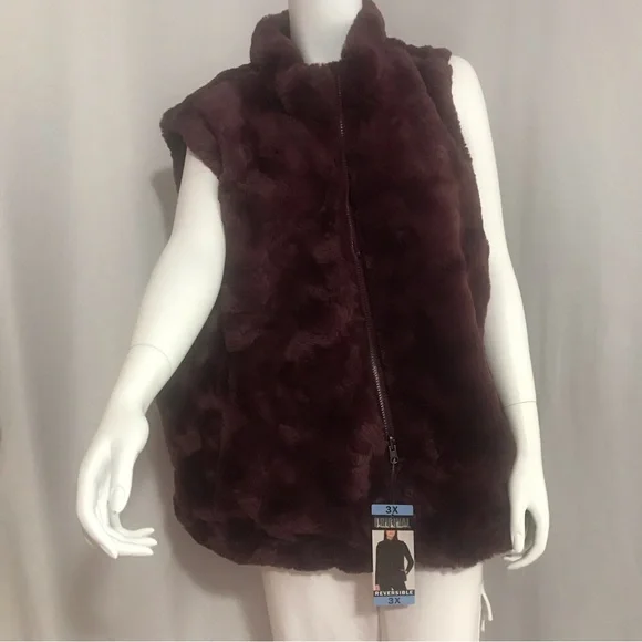 Nicole miller (2)reversible women’s faux fur vest (NO offer) please - Picture 4 of 16